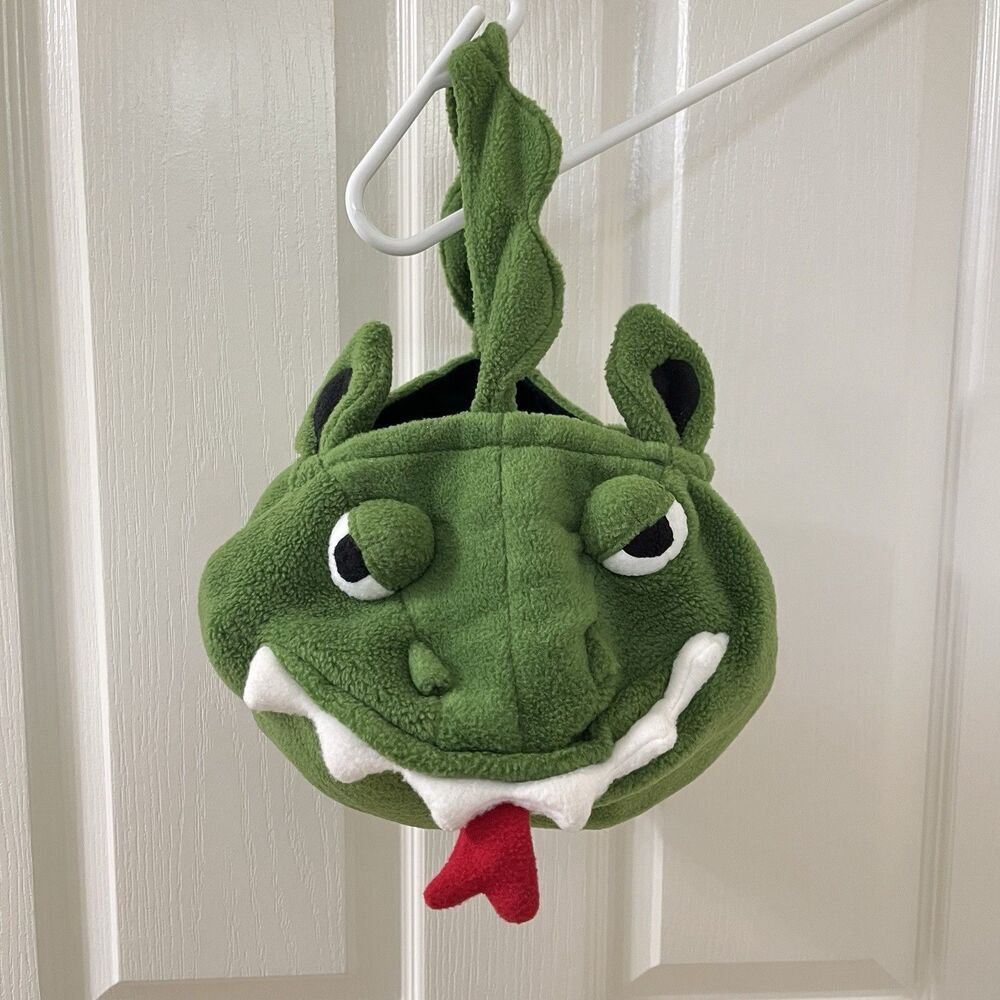 Pottery Barn Kids Green Dragon Puffy Halloween Trick or Treat Bag Fleece Plush